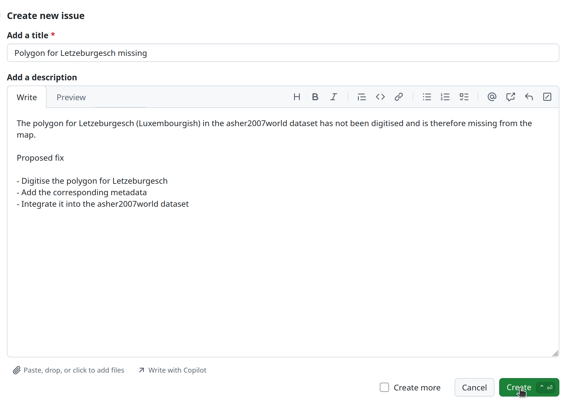 Letzeburgesch polygon missing.