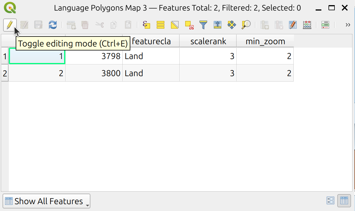 Start editing the attributes