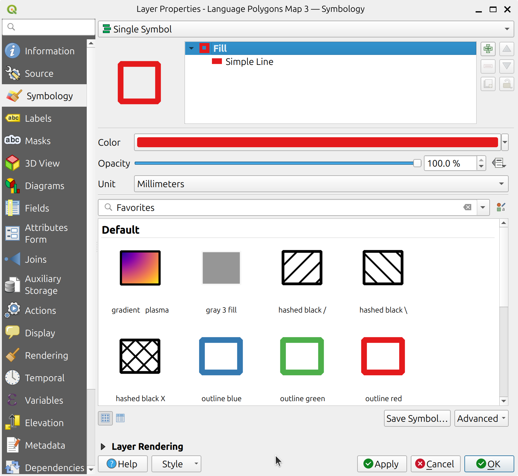 Change the layer symbology