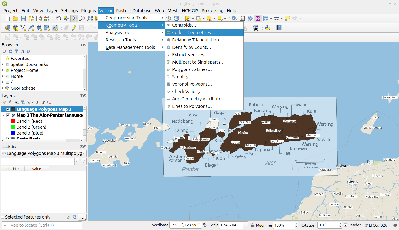 Open the Collect Geometries dialog