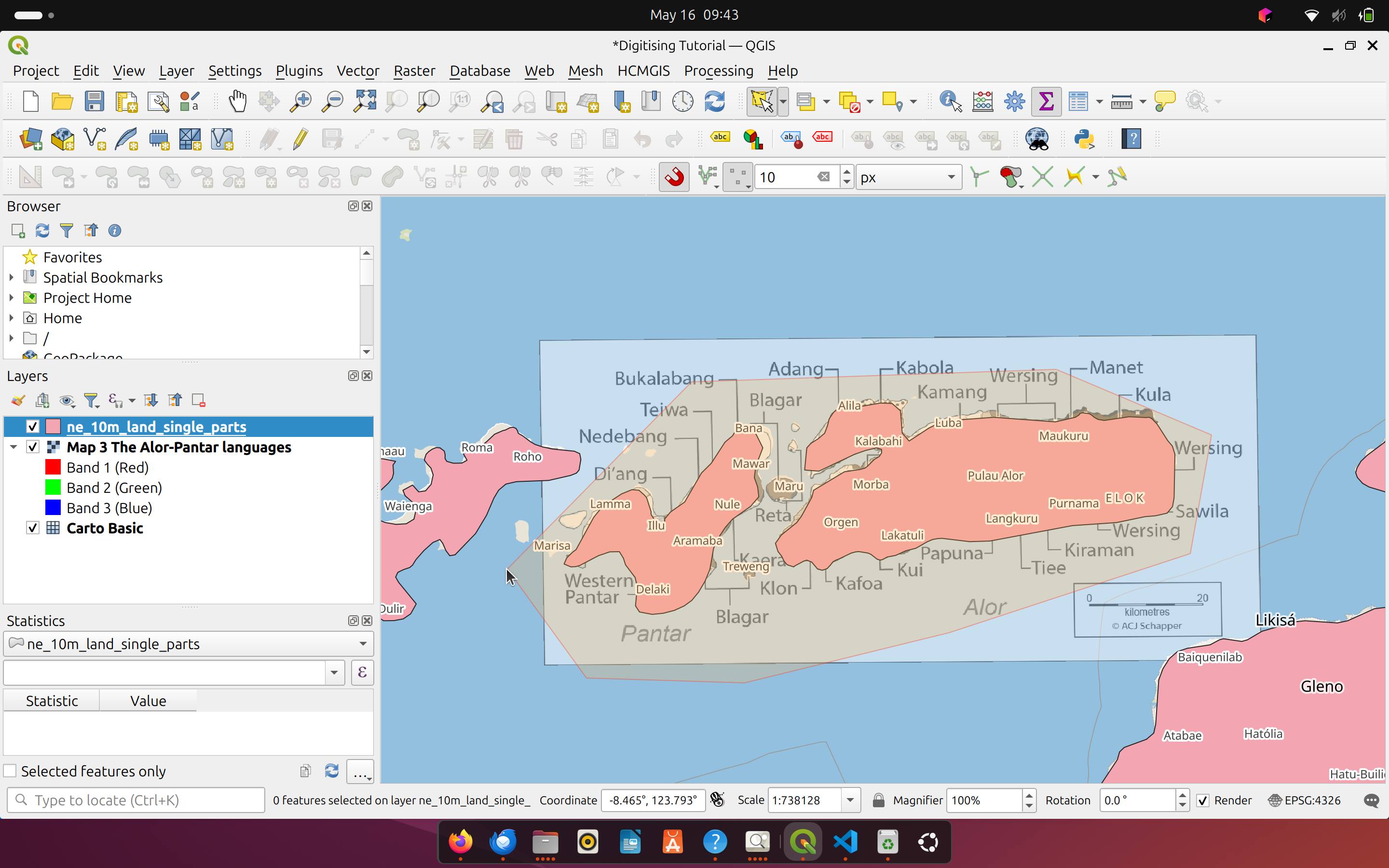 Select the land polygons